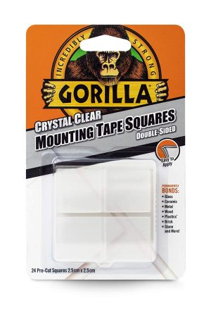 GORILLA MOUNTING TAPE CLEAR 6 X 4 SQUARES APX 25 MM