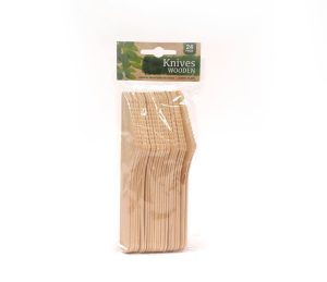 BIODEGRADABLE WOODEN DISPOSABLE KNIVES Pack Of 24