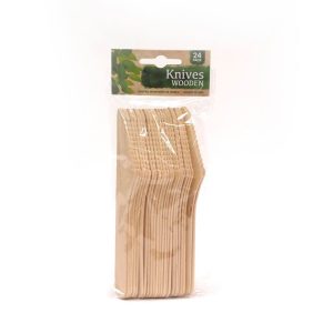 BIODEGRADABLE WOODEN DISPOSABLE KNIVES Pack Of 24