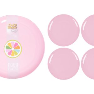 BELLO PLASTIC PLATES 21CM Pack Of 4 - PINK