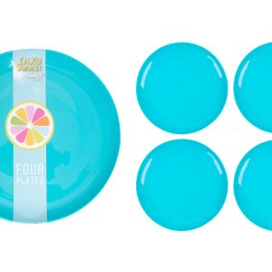 BELLO PLASTIC PLATES 21CM Pack Of 4 - BLUE