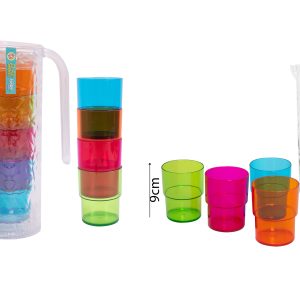 BELLO PLASTIC PITCHER 1.6L WITH 4 TUMBLERS