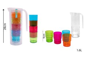 BELLO PLASTIC PITCHER 1.6L WITH 4 TUMBLERS