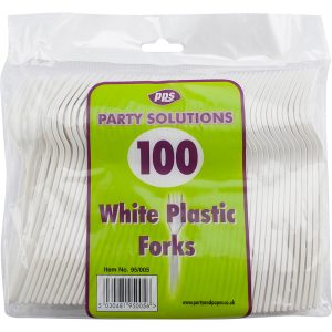 PPS WHITE PLASTIC FORKS Pack Of 100