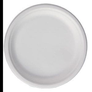 NATURAL LEAF BAGASSE BIODEGRADABLE ROUND PLATE 7" / 18CM Pack Of 50