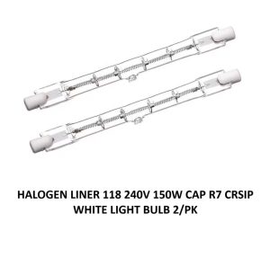HALOGEN LINER 118 240V 150W CAP R7 CRSIP WHITE LIGHT BULB Pack Of 2