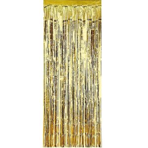 ASSORTED COLOUR FOIL FRINGE CURTAIN