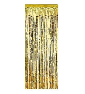 ASSORTED COLOUR FOIL FRINGE CURTAIN