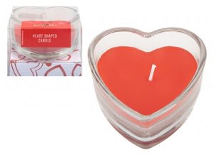 HEART SHAPED CANDLES IN GLASS JAR HOLDER