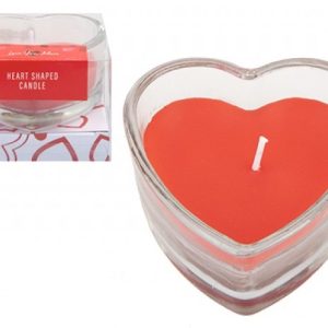 HEART SHAPED CANDLES IN GLASS JAR HOLDER