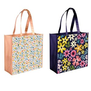 TALLON LARGE SQUARE PP FLORAL SHOPPING BAG 40 X 40CM