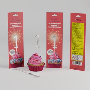 TRAFALGAR SILVER PAINTED CAKE SPARKLER - NO 1