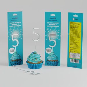 TRAFALGAR SILVER PAINTED CAKE SPARKLER - NO 5