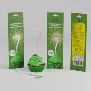 TRAFALGAR SILVER PAINTED CAKE SPARKLER - NO 7