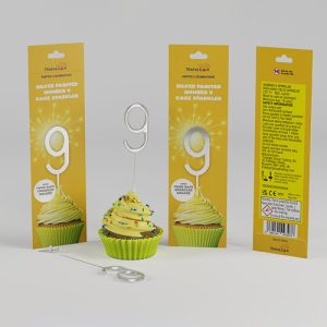 TRAFALGAR SILVER PAINTED CAKE SPARKLER - NO 9