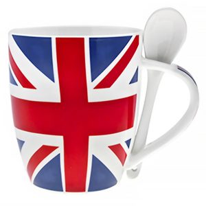 THE LEONARDO COLLECTION UNION JACK MUG WITH SPOON