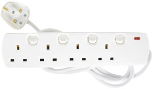 MERCURY 4 GANG EXTENSION LEAD 2M 13A 250V AC