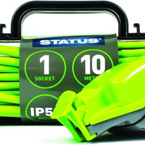 STATUS 13AMP GREEN WATERPROOF EXTENSION LEAD SOCKET 10MTR
