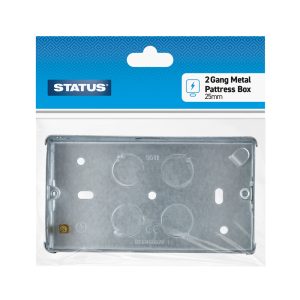 STATUS 2 GANG 25MM METAL PATTRESS BOX