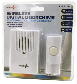 POWERPLUS BATTERY OPERATED WIRELESS DIGITAL DOORCHIME