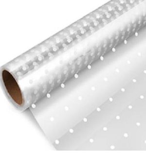 WHITE DOTS CELLOPHANE GIFT WRAP ROLL 80CM X 20M