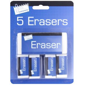 JUST STATIONERY 5 WHITE ERASERS