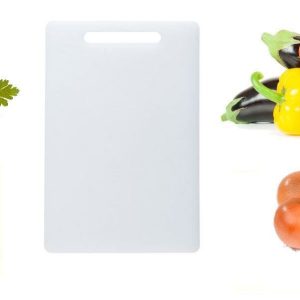 WHITE PLASTIC CUTTING CHOPPING BOARD 25CM X 37CM