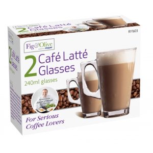2 CAFE LATTE 240ML GLASSES