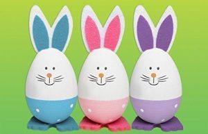 3 SPOTTY BUNNY CHARACTER EGGS EASTER BONNET PARTY DECORATION KIDS PINK BLUE PURPLE