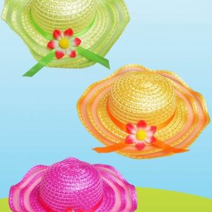 ASSORTED COLOUR SUMMER EASTER GIRLS HAT
