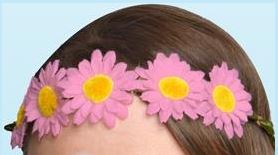 PINK DAISY FLOWER HAIRBAND SPRING EASTER FANCY DRESS