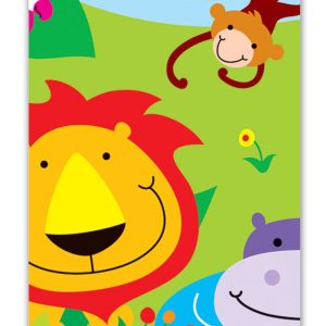 JUNGLE THEME TABLE COVER GIRLS KIDS CHILDRENS BIRTHDAY ZOO 54 X 72