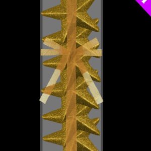 6 GLITTER 3D STARS GOLD 9CM