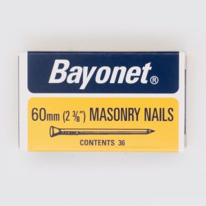 BAYONET ZINC PLATED MASONRY NAILS 60MM Pack Of 36