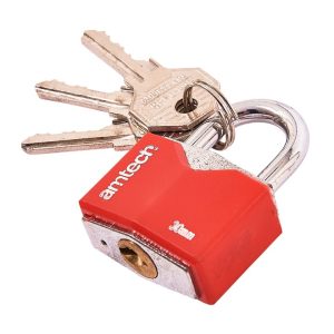 AMTECH RHOMBIC CHROME PLATED IRON PADLOCK 30MM