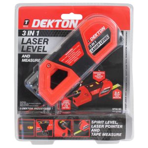 DEKTON 3 IN 1 LASER LEVEL WITH MEASURING TAPE 2.4M