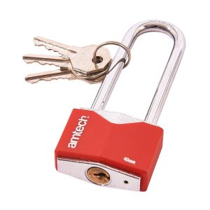 AMTECH LONG SHACKLE RHOMBIC CHROME PLATED IRON PADLOCK 40MM