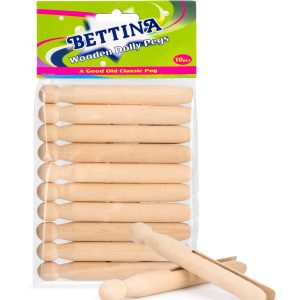BETTINA WOODEN DOLLY PEGS Pack Of 10