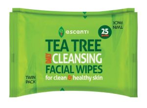 ESCENTI TEA TREE CLEANSING FACIAL WIPES Pack Of 2 X 20