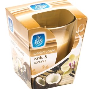 PAN AROMA CLEAR GLASS CANDLE - VANILLA & COCONUT