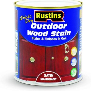 RUSTINS OUTDOOR WOOD STAIN SATIN MAHOGANY 500ML