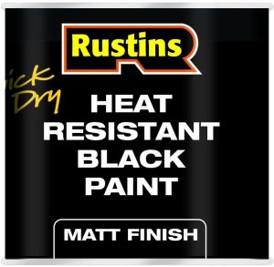 RUSTINS HEAT RESISTANT BLACK PAINT 250ML