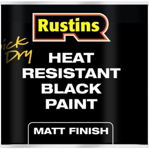 RUSTINS HEAT RESISTANT BLACK PAINT 250ML