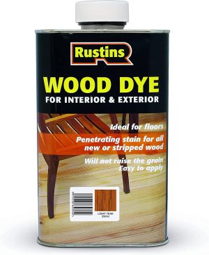 RUSTINS WOOD DYE LIGHT TEAK 250ML