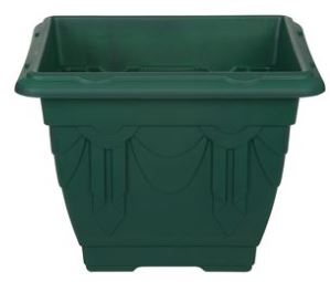 WHITEFURZE SQUARE VENETIAN PLANTER 22CM - FOREST GREEN