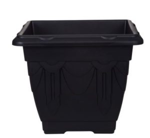WHITEFURZE SQUARE VENETIAN PLANTER 22CM - BLACK