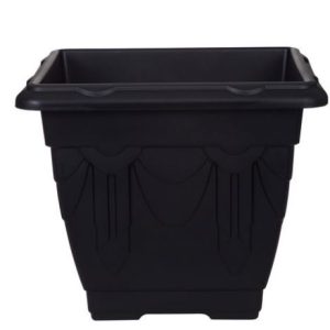 WHITEFURZE SQUARE VENETIAN PLANTER 22CM - BLACK