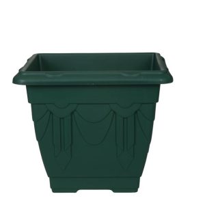 WHITEFURZE SQUARE VENETIAN PLANTER 41CM - FOREST GREEN