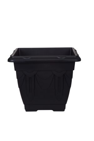 WHITEFURZE SQUARE VENETIAN PLANTER 41CM - BLACK