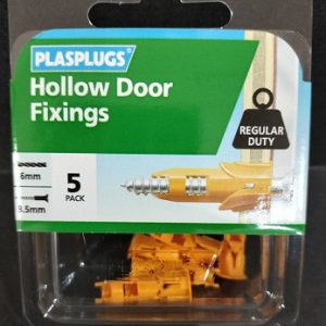 PLASPLUGS HOLLOW DOOR FIXINGS Pack Of 5